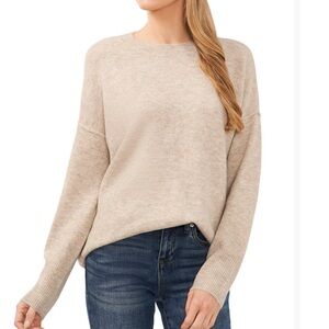 Vince Camuto Cream Crew Neck Sweater, Latte Heather.